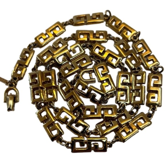 Vintage D’Orlan Gold Tone Greek Key Link Necklace Signed 24” - Picture 8 of 9